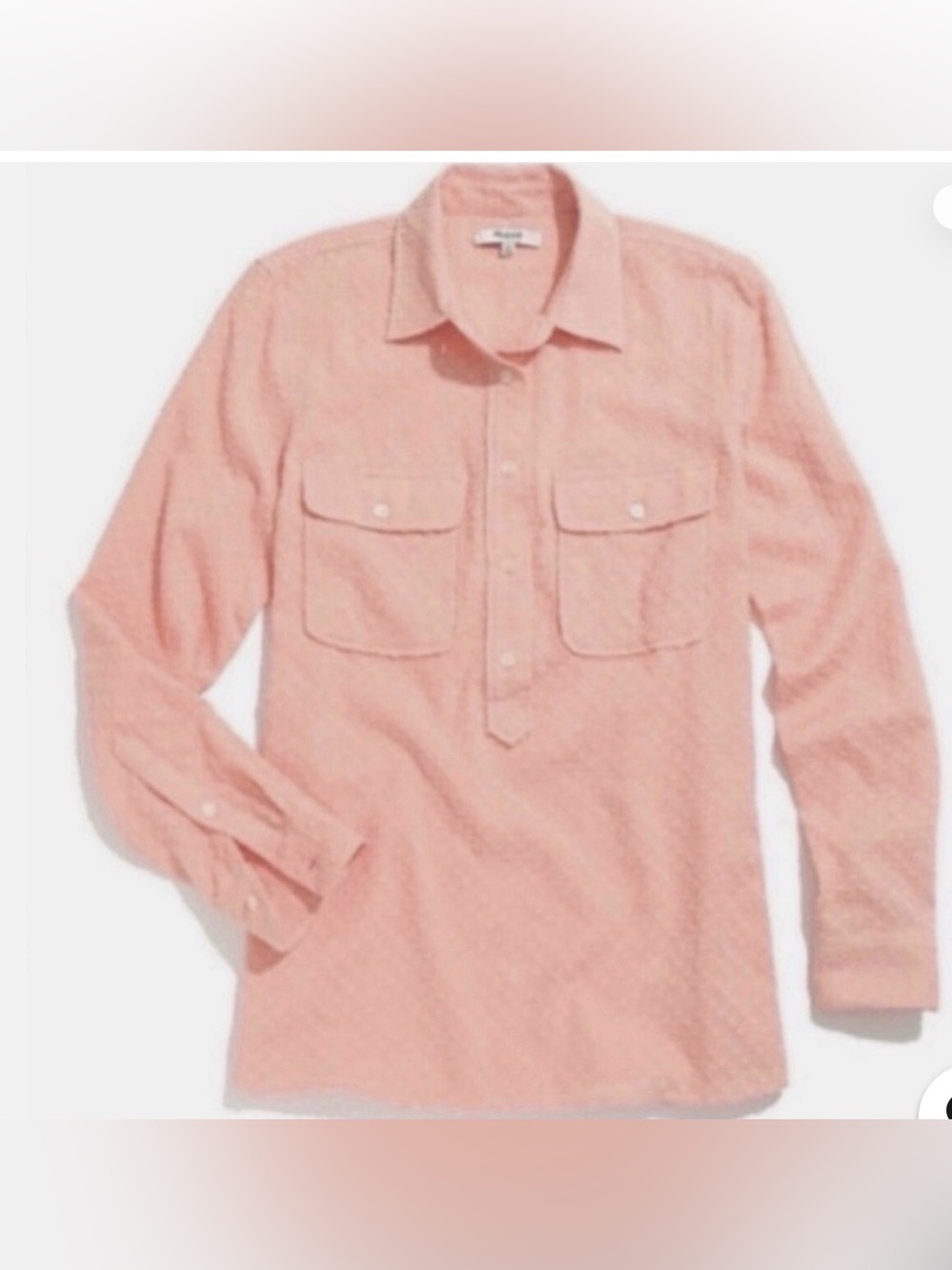 Madewell Market Popover Swiss Dot Top in peach